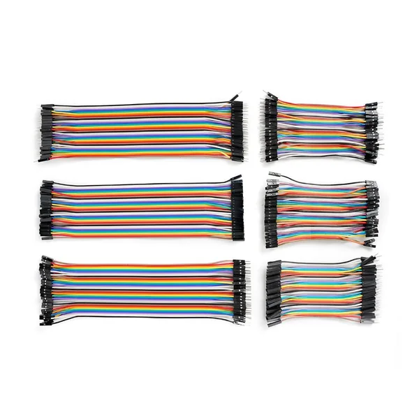 DuPont Male-to-Female Separate-Lead Rainbow Ribbon Cable