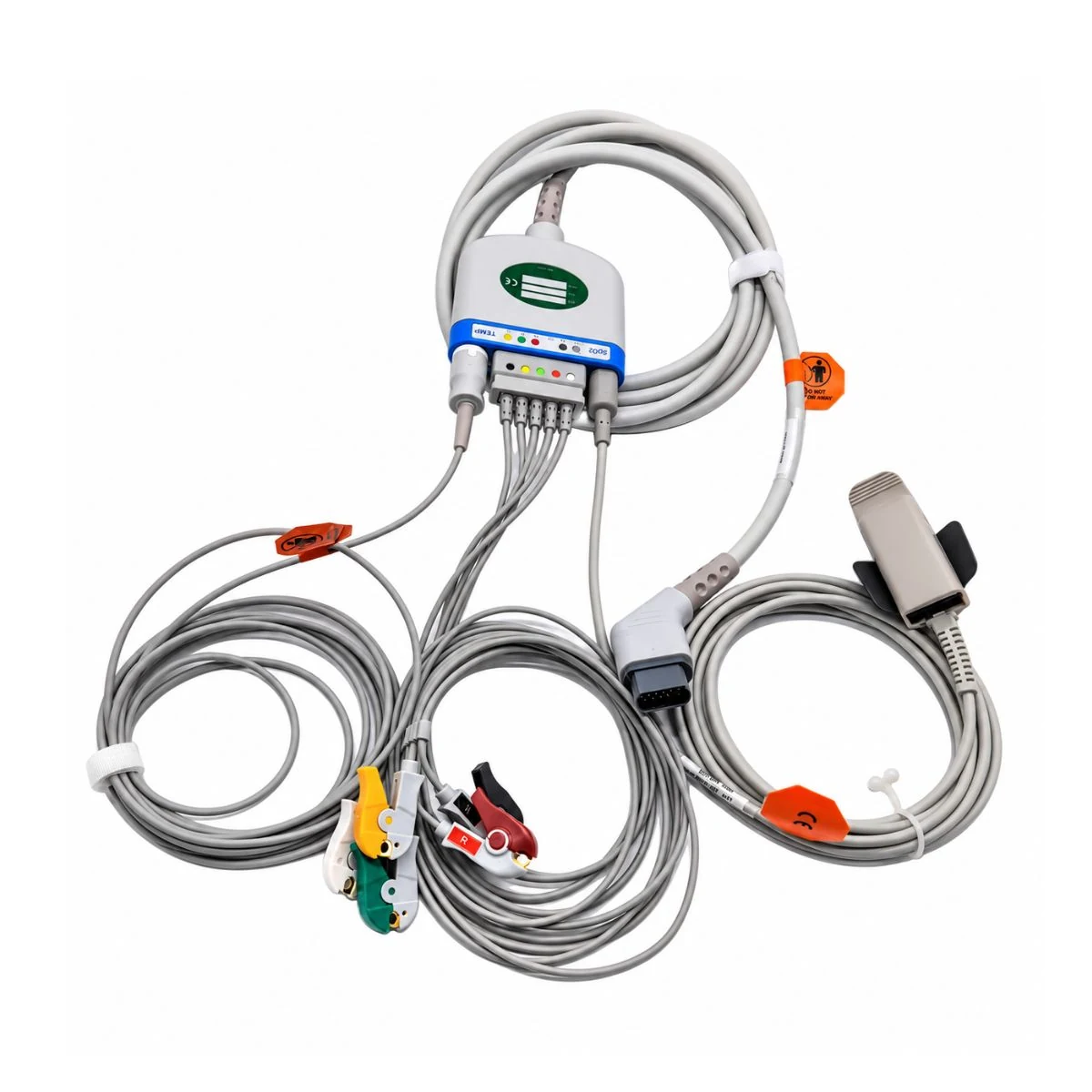 Construction close-up of Multi-Parameter ECG/SpO2/Temperature Branch Harness