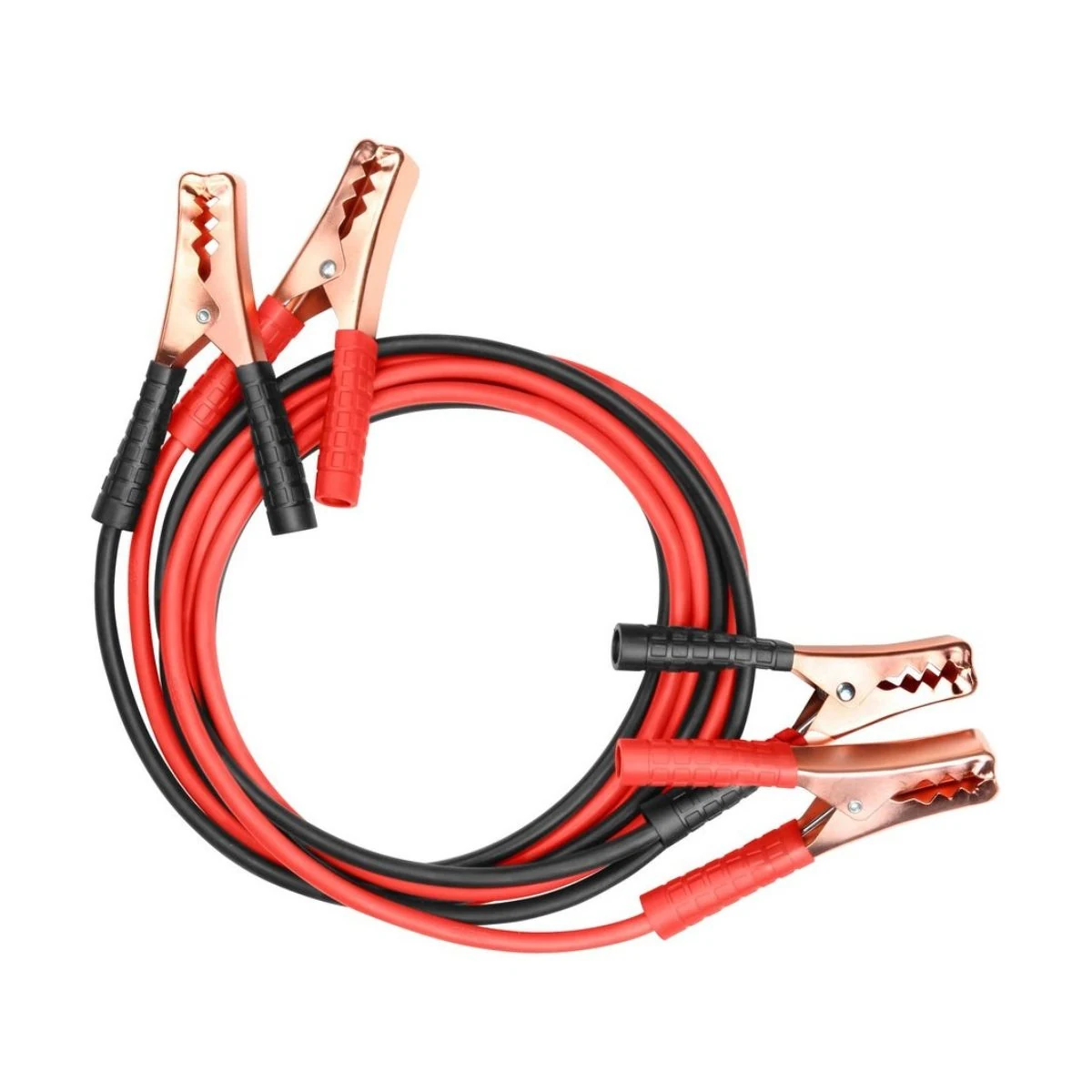 Red/Black Long-Handle Metal Battery Clamps 2-Wire Jumper Leads
