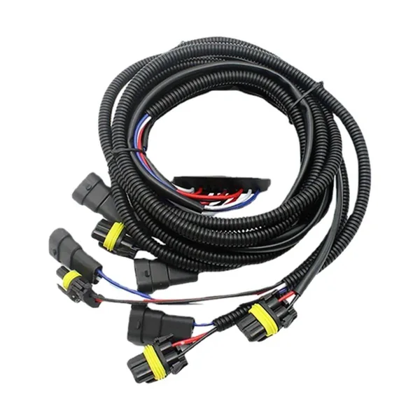 Automotive Multi-Connector Corrugated-Conduit Main Harness