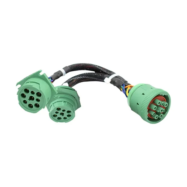 J1939 Type 2 Green 3-Port Y-Branch Harness