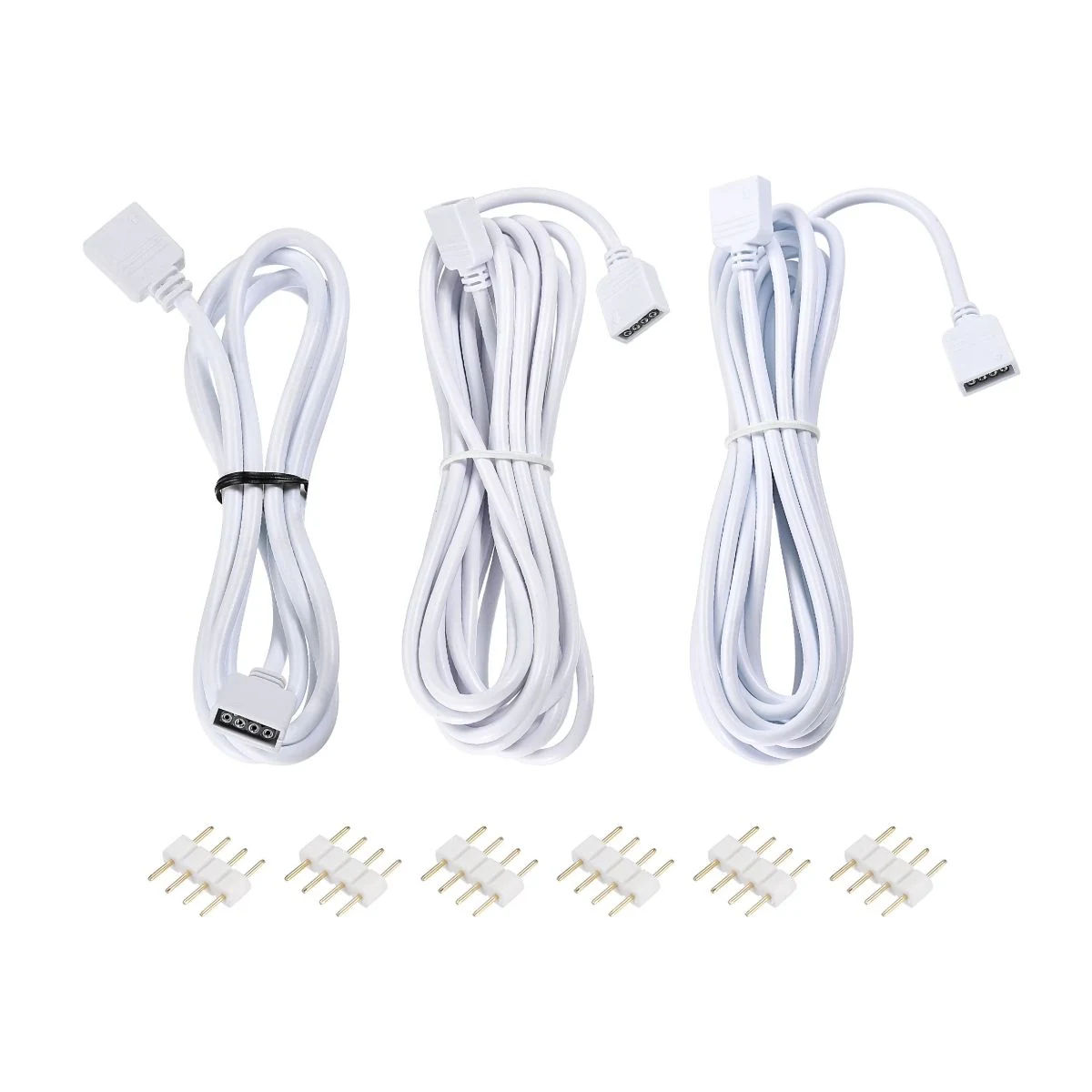 Construction close-up of 4-Pin 10mm RGB Light Strip Extension Cable Assembly