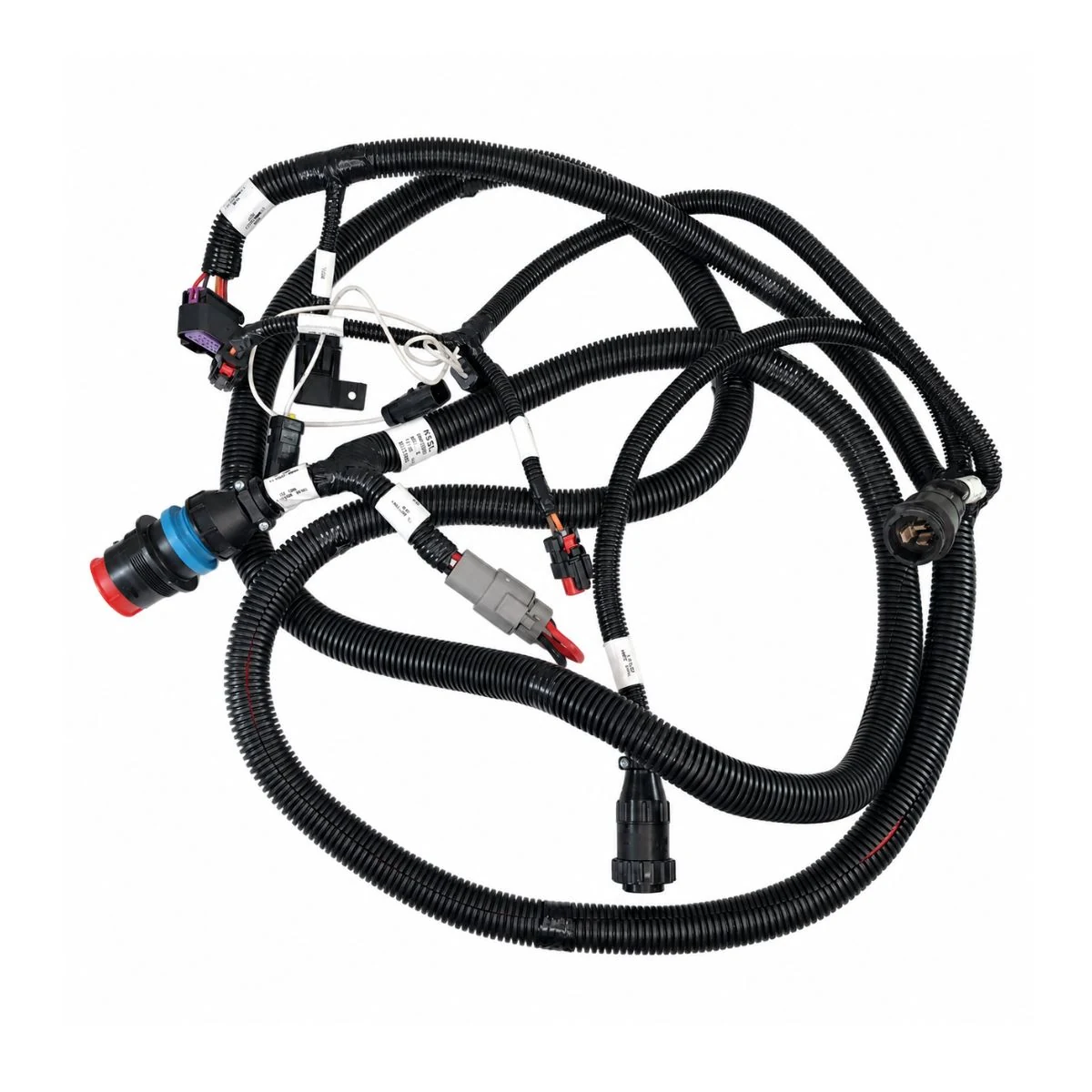 Construction close-up of Planter Multi-Plug Coiled Harness