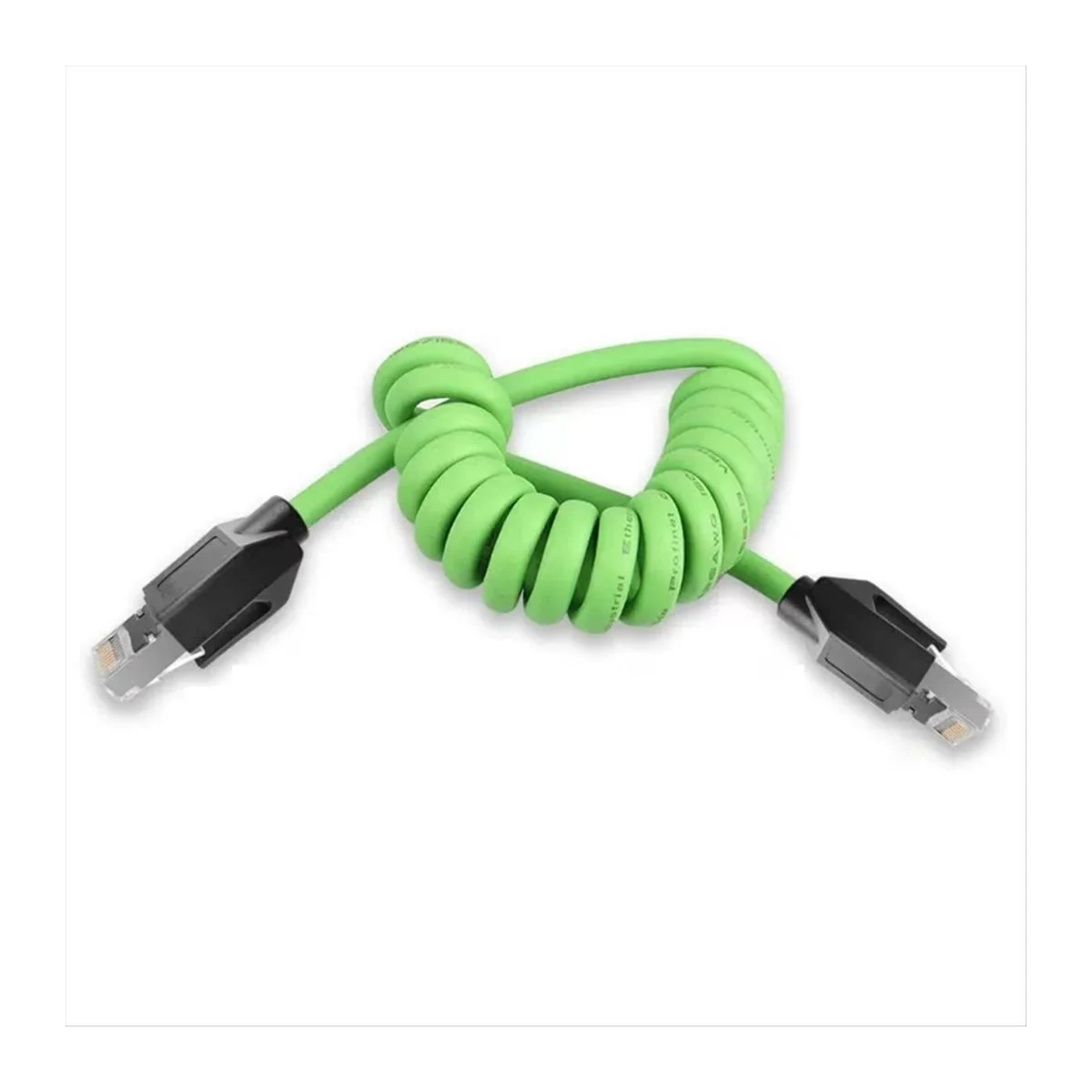 RJ45 Dual-Connector Coiled Industrial Ethernet Cable
