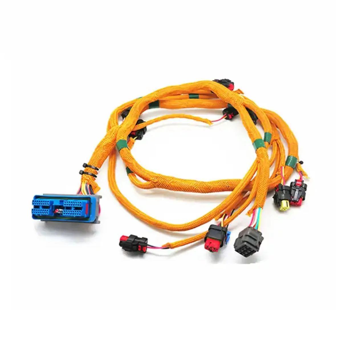 Construction close-up of Engine Large Plug Dual Branch Yellow Sleeve Harness