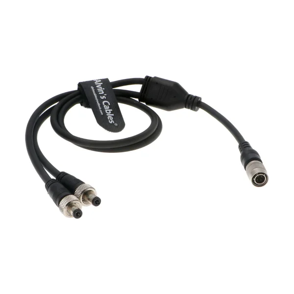 4-Pin Circular Connector to 2-Way Locking DC Power Harness