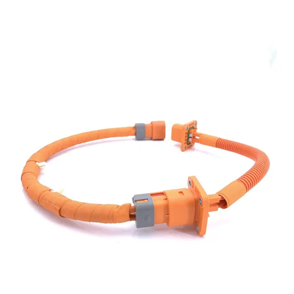 Orange Corrugated Sleeve Dual Flange Plugs Automotive Harness