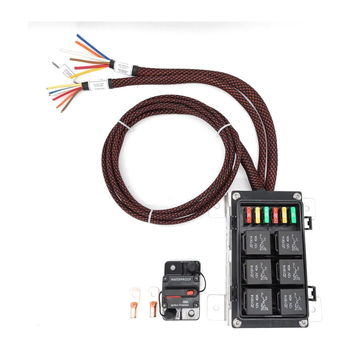 Construction close-up of 6-Relay Fuse Box Main Harness & Terminal Set