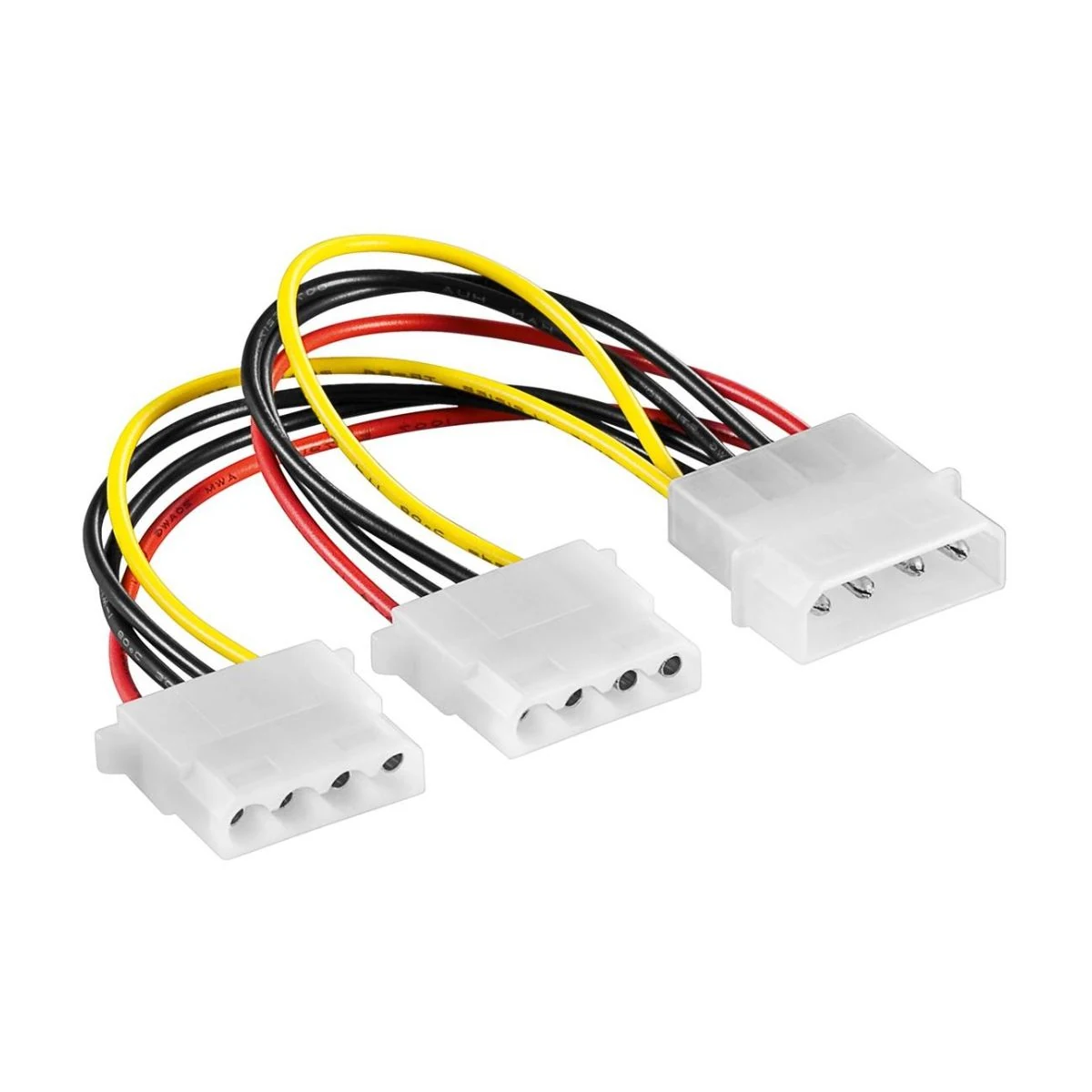 Construction close-up of 4-Pin Power 1-to-2 Y-Branch Harness