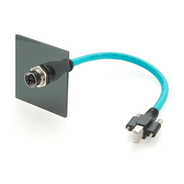 M12 X-Coded Panel to RJ45 Screw-Locking Cable