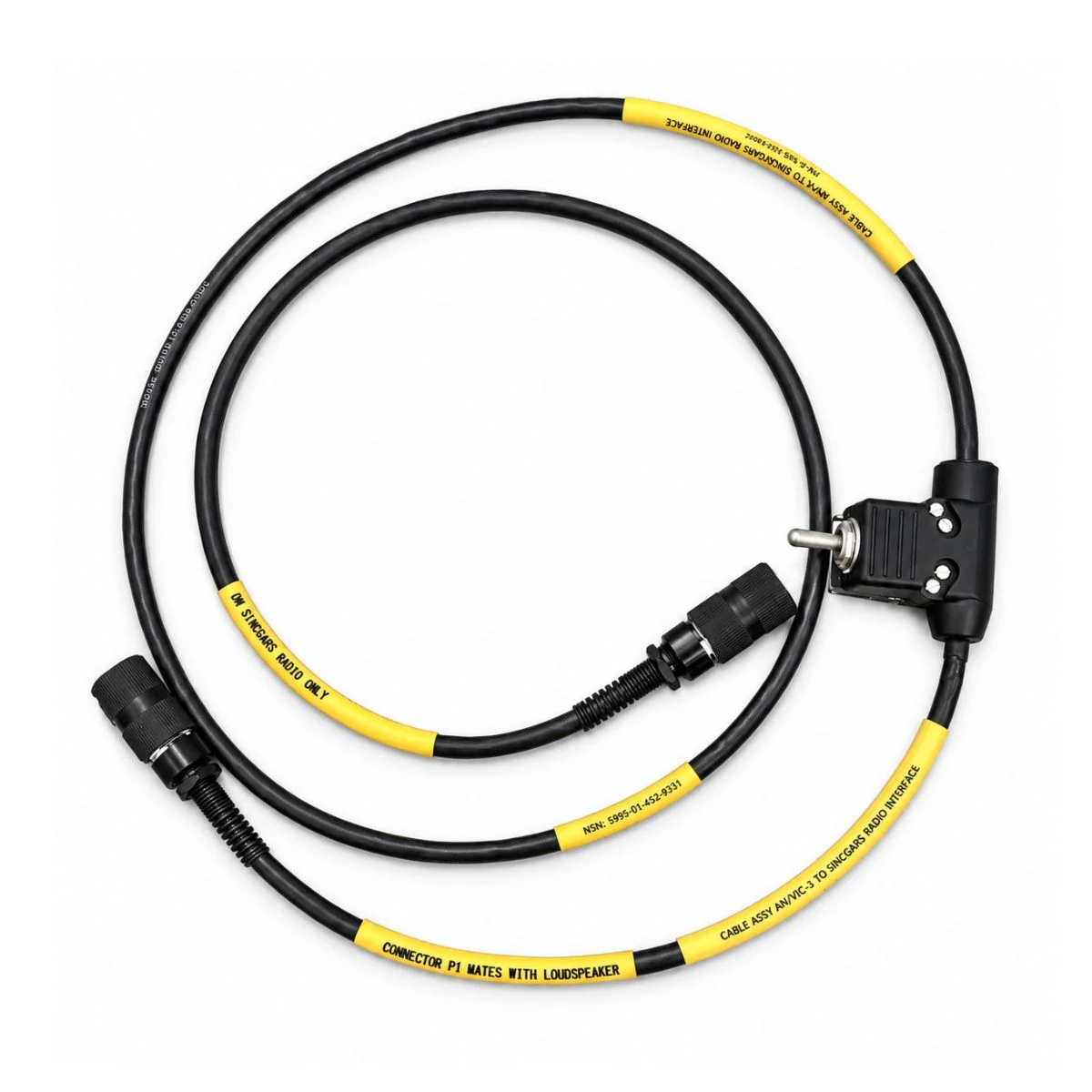 PTT Switch Dual Circular Connectors Communication Harness