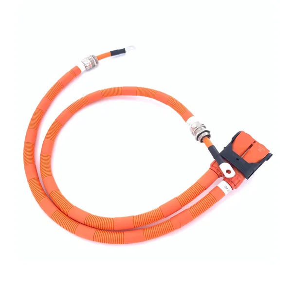 Orange Corrugated Sleeve Dual Circular Connectors Branch Harness