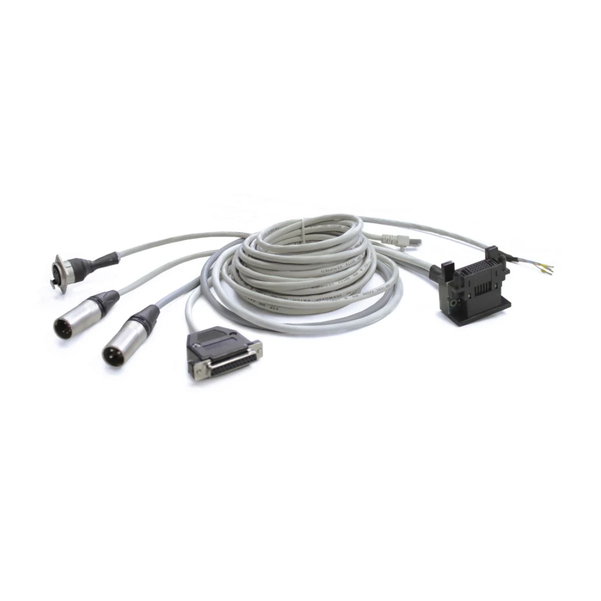 Construction close-up of Multiple Circular Plug Shielded Cable Harness Set