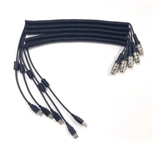 4-Pin Circular to USB Coiled Cable Assembly