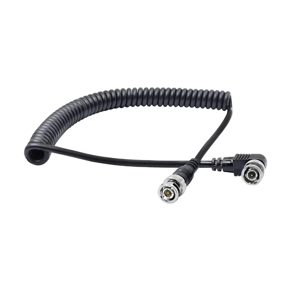 BNC Right-Angle Double-Ended Coiled Coaxial Cable