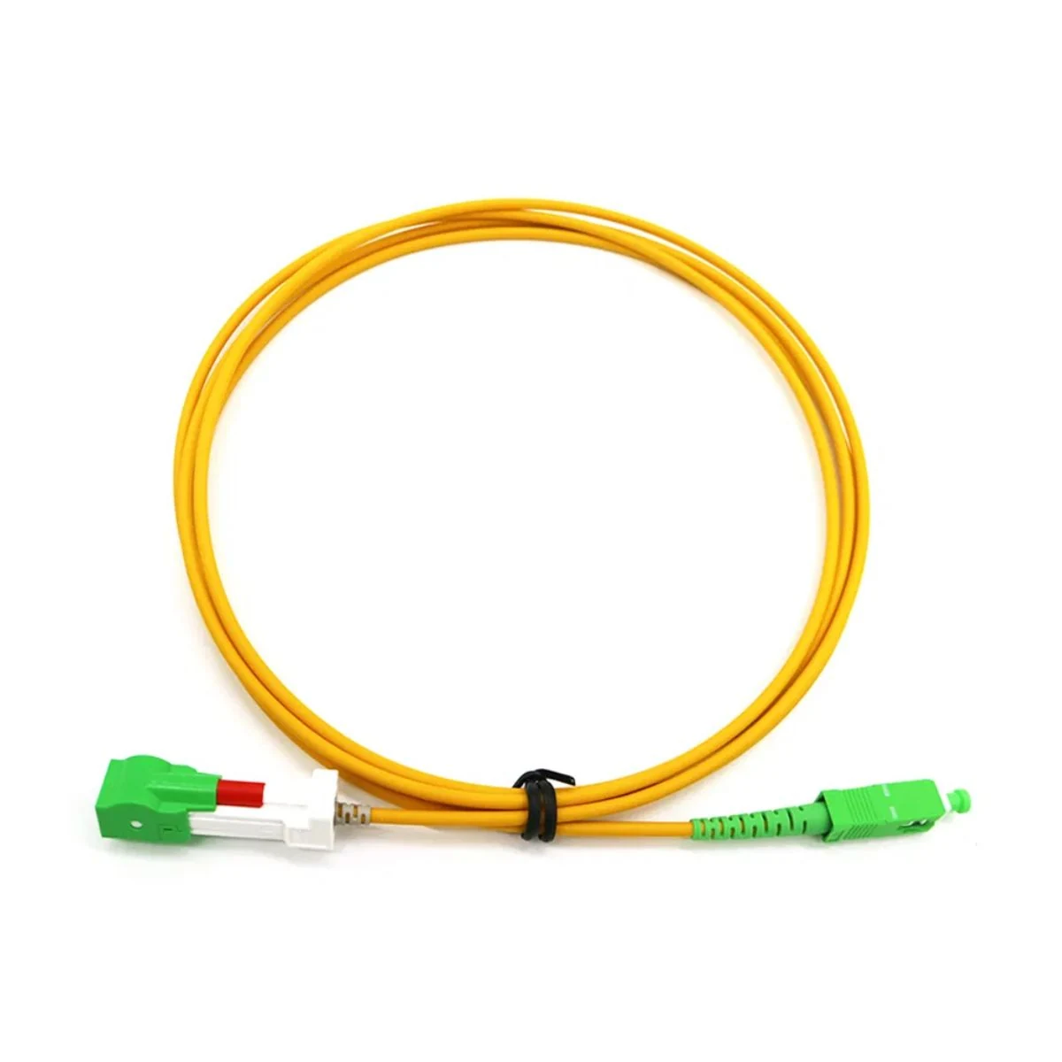 Construction close-up of SC-APC Dual-Connector Fiber Patch Cable