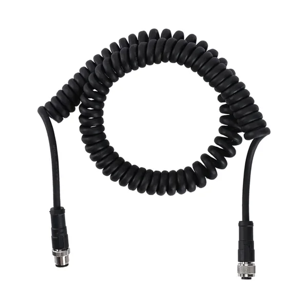 M12 Circular Connector Double-Ended Coiled Harness