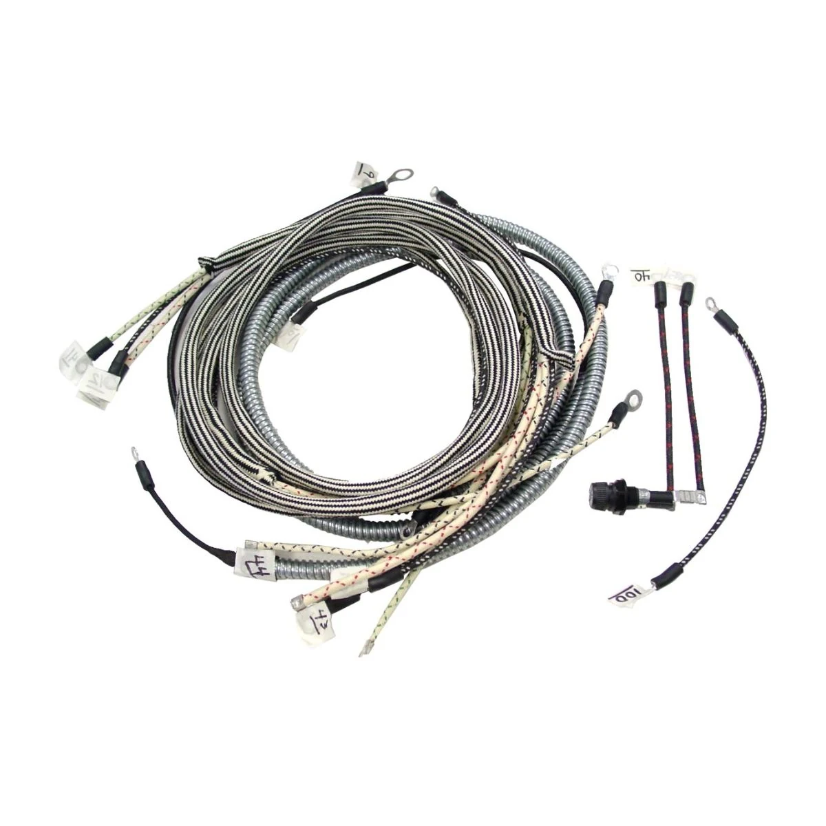 Construction close-up of Multi-Connector Braided Sleeve Control Harness