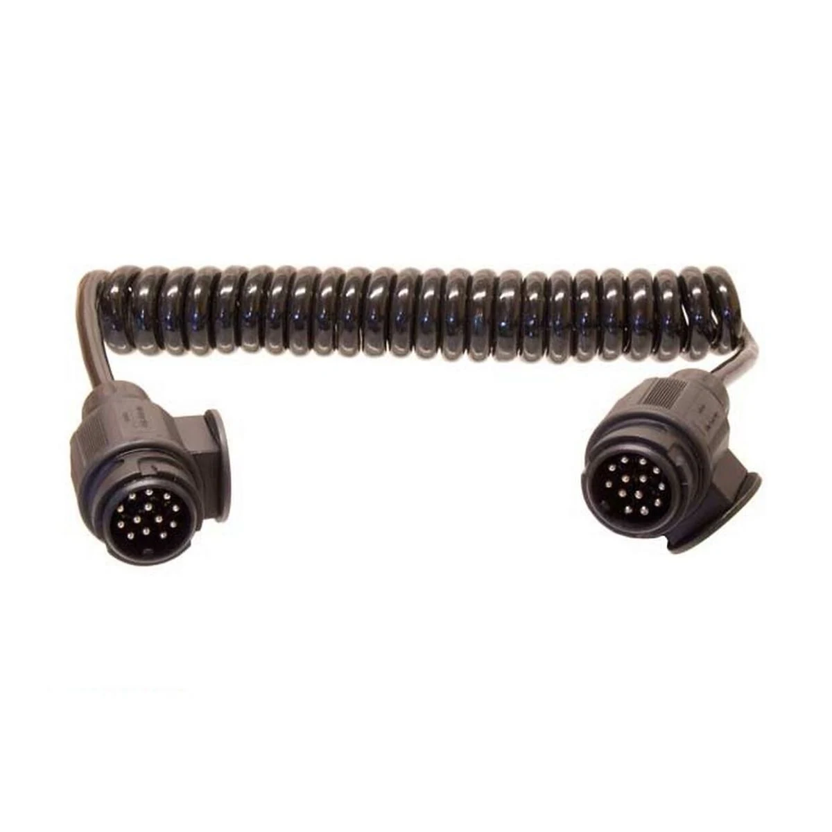 13-Pin Circular Straight Plug Coiled Trailer Harness