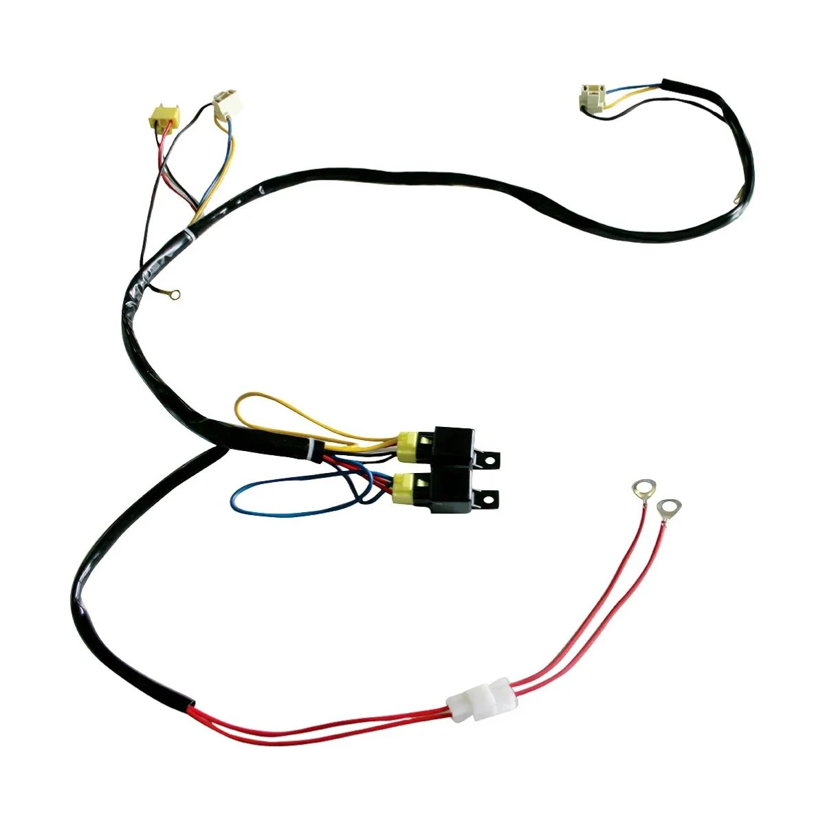 Construction close-up of H4 Main Plug & Dual-Relay Headlight Looped Harness